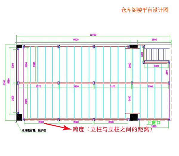 西藏閣樓貨架平面設計圖